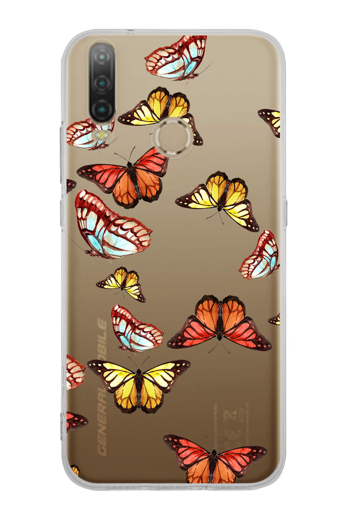 General Mobile GM 10 ile Uyumlu 1mm Slim Fit Water Color 2 Baskılı Şeffaf  Kılıf