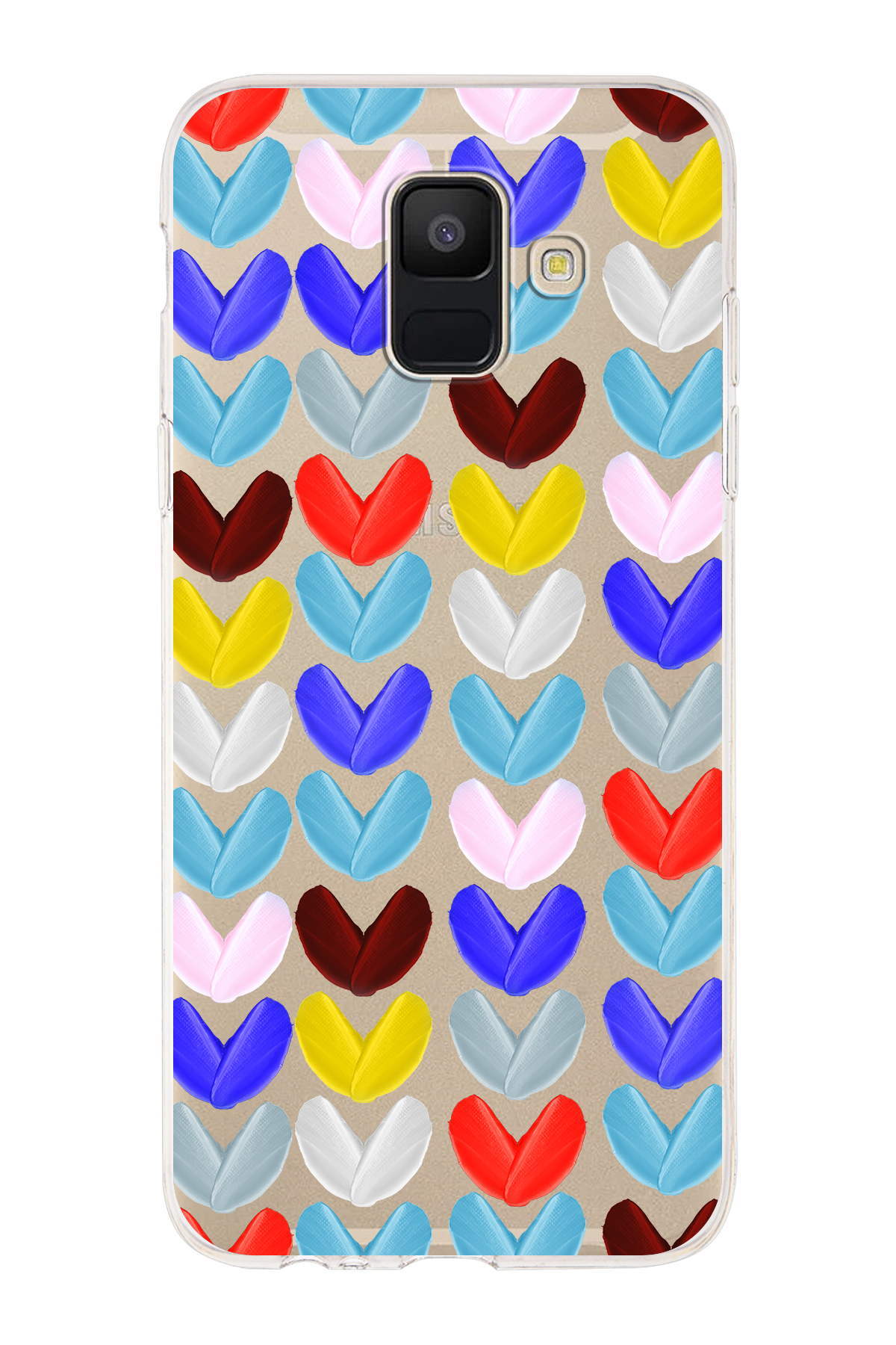 Samsung Galaxy A6 2018 ile Uyumlu 1mm Slim Fit Water Color 1 Baskılı Şeffaf  Kılıf