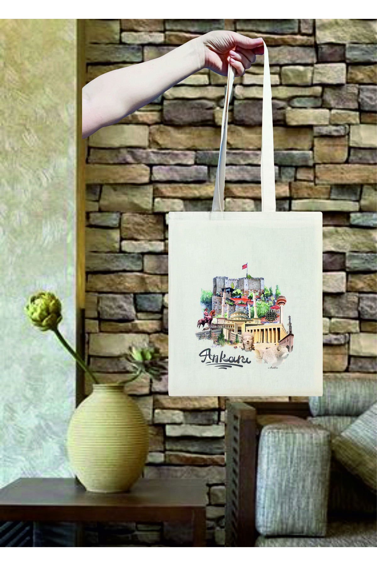 Ankara Pattern Printed Cotton Raw cloth bag 35X40 cm