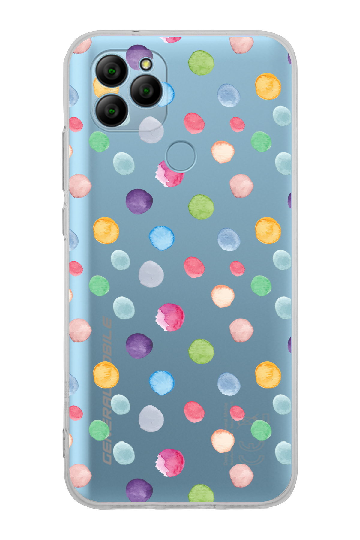 General Mobile  GM 21 ile Uyumlu 1mm Slim Fit Water Color 6 Baskılı Şeffaf  Kılıf