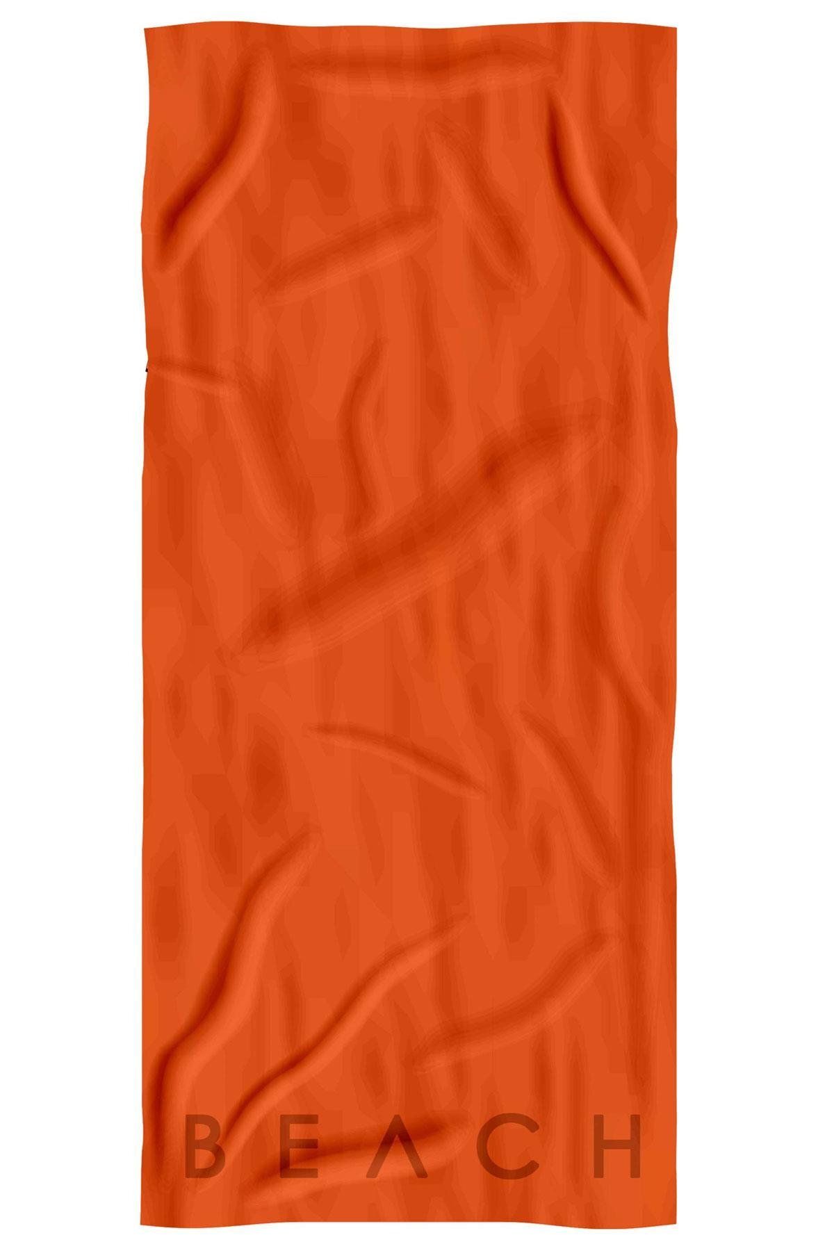 C&City C12023-3 Pomarańczowy Ręcznik Plażowy Z Mikrofibry Unisex - 70 x 145