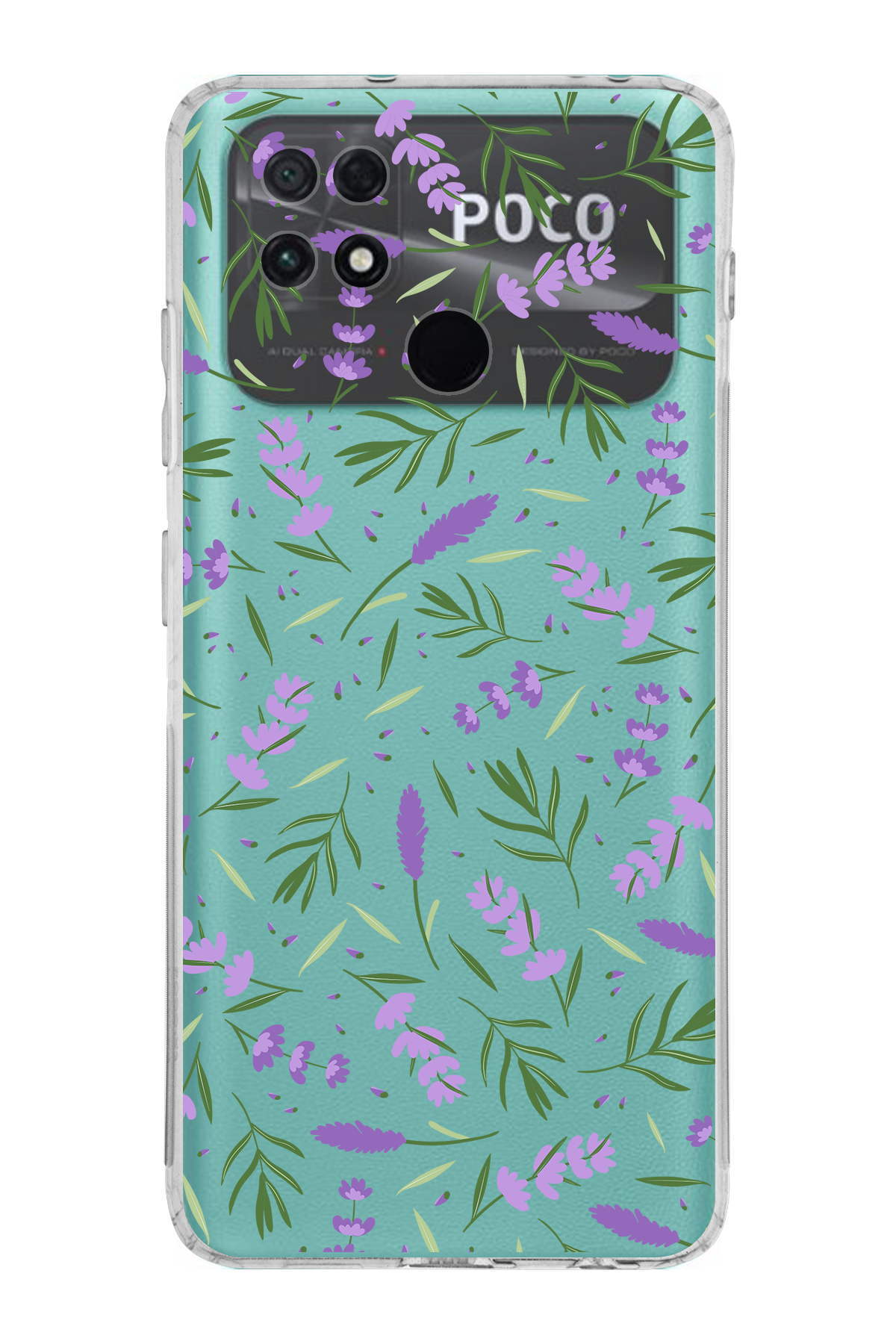 Xiaomi Poco C40 ile Uyumlu 1mm Slim Fit Water Color 3 Baskılı Şeffaf  Kılıf