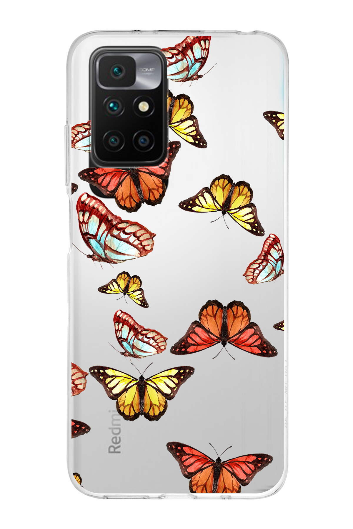 Xiaomi Redmi 10 2022 ile Uyumlu 1mm Slim Fit Water Color 2 Baskılı Şeffaf  Kılıf