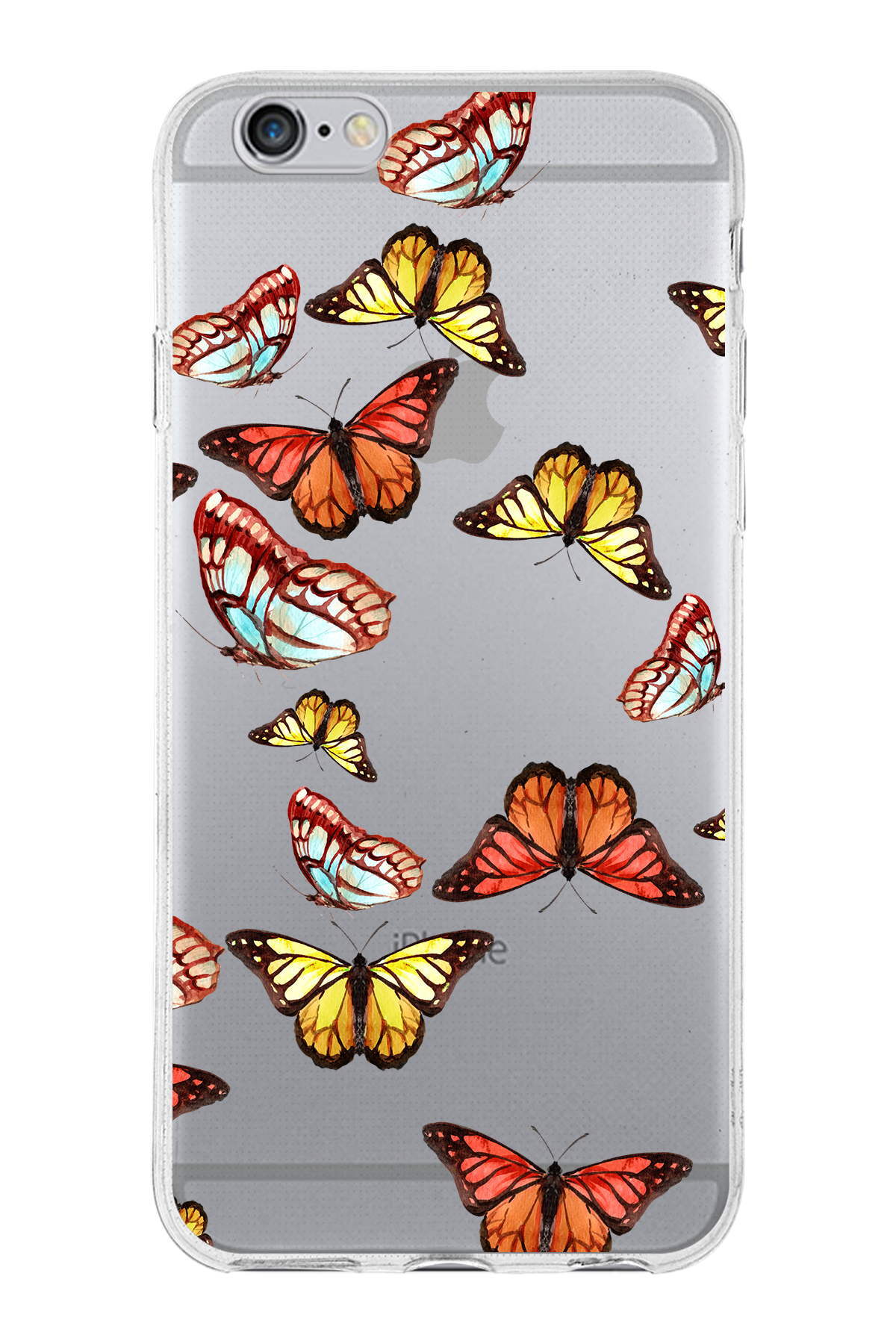 Apple  iPhone 6 Plus ile Uyumlu 1mm Slim Fit Water Color 2 Baskılı Şeffaf  Kılıf