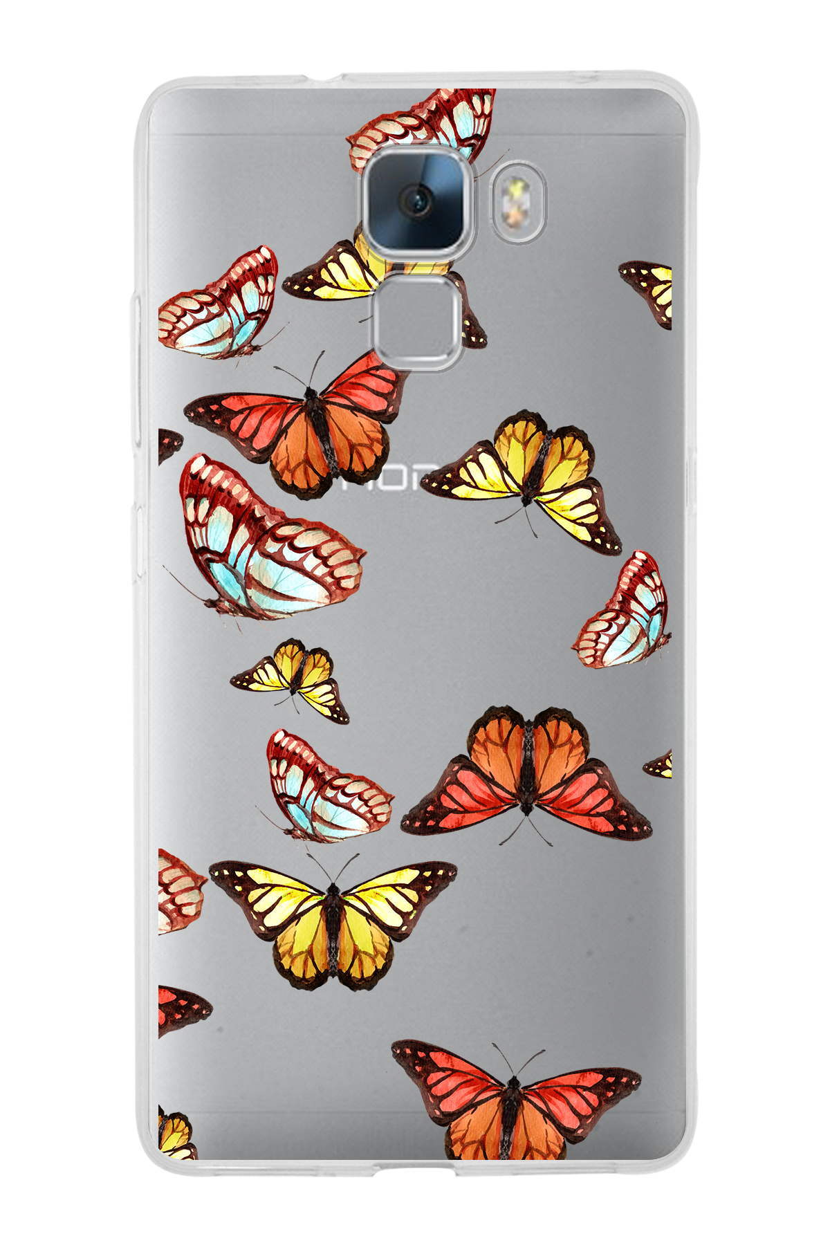 Huawei Honor 7 ile Uyumlu 1mm Slim Fit Water Color 2 Baskılı Şeffaf  Kılıf