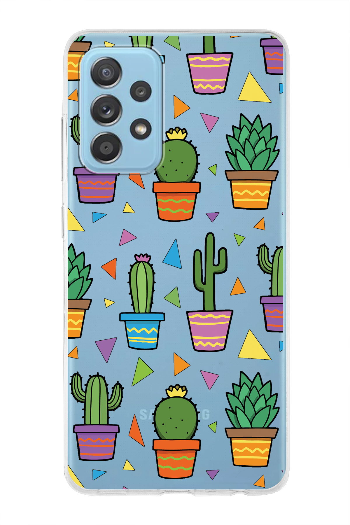 Samsung Galaxy A52 5G ile Uyumlu 1mm Slim Fit Water Color 4 Baskılı Şeffaf  Kılıf