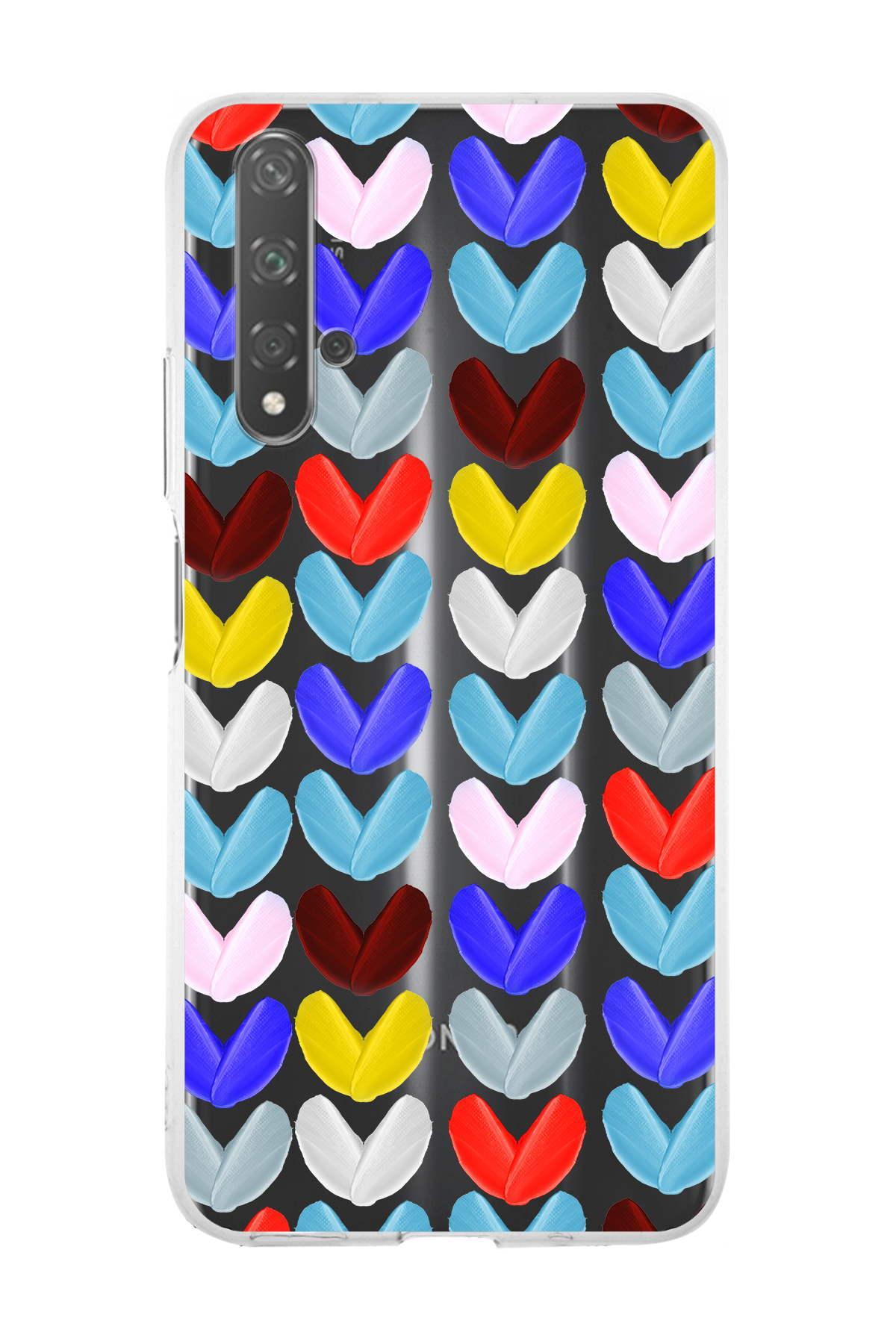 Huawei Honor 20 ile Uyumlu 1mm Slim Fit Water Color 1 Baskılı Şeffaf  Kılıf