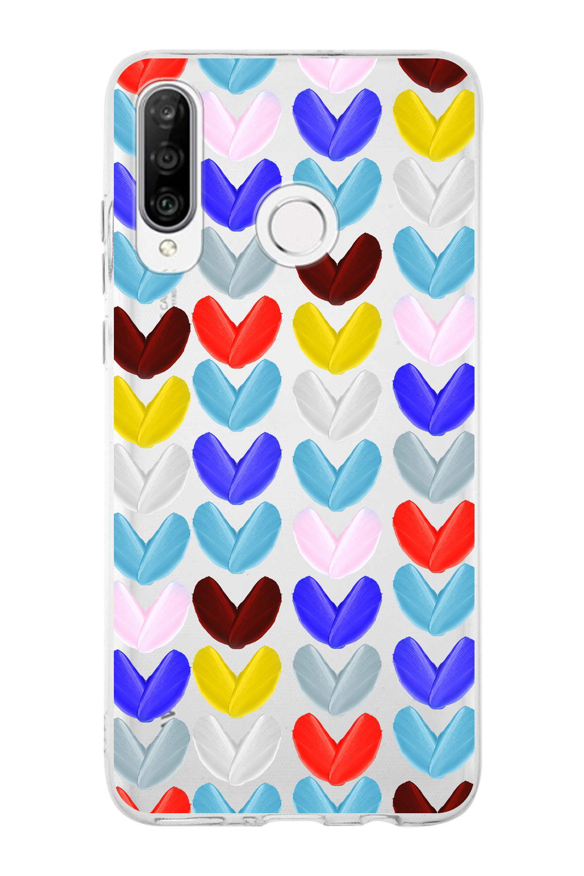 Huawei P30 Lite ile Uyumlu 1mm Slim Fit Water Color 1 Baskılı Şeffaf  Kılıf