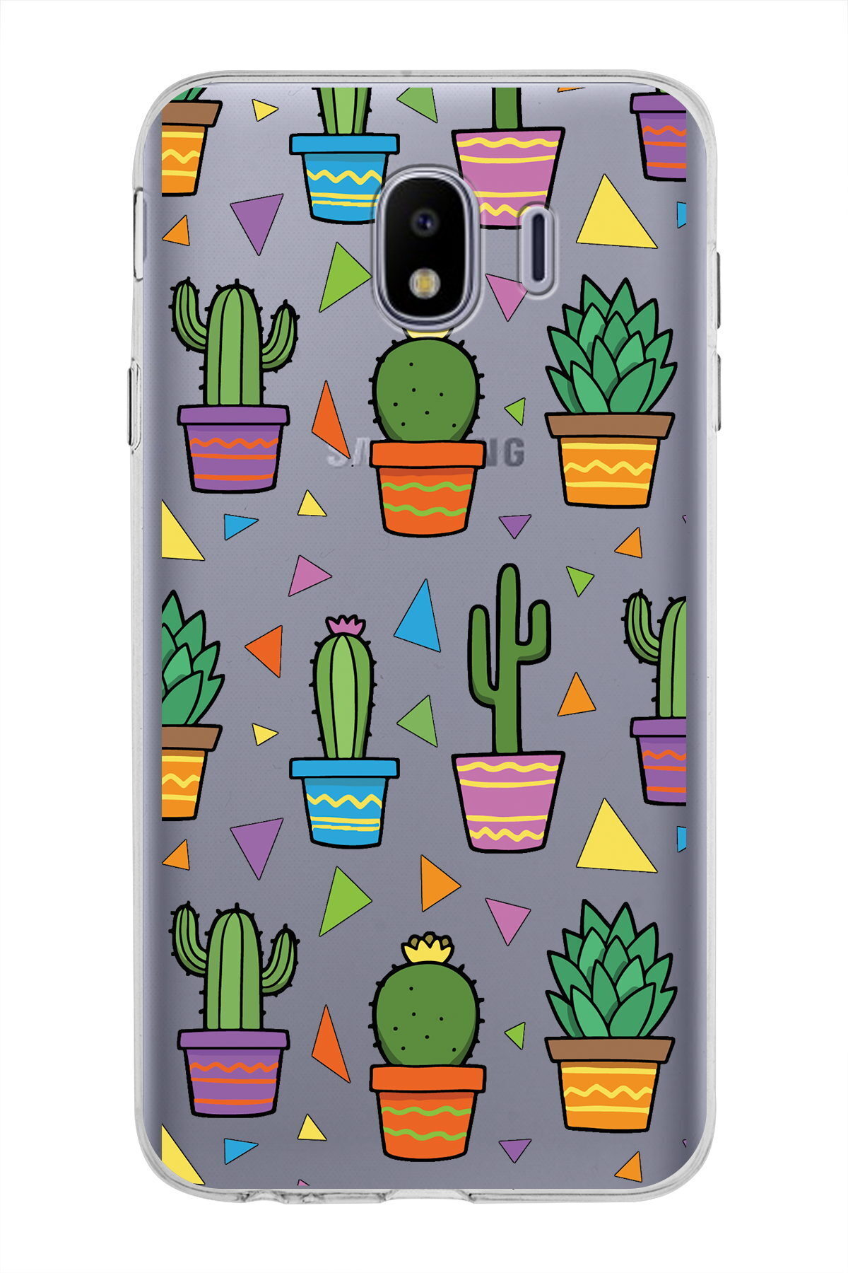 Samsung Galaxy J4 ile Uyumlu 1mm Slim Fit Water Color 4 Baskılı Şeffaf  Kılıf