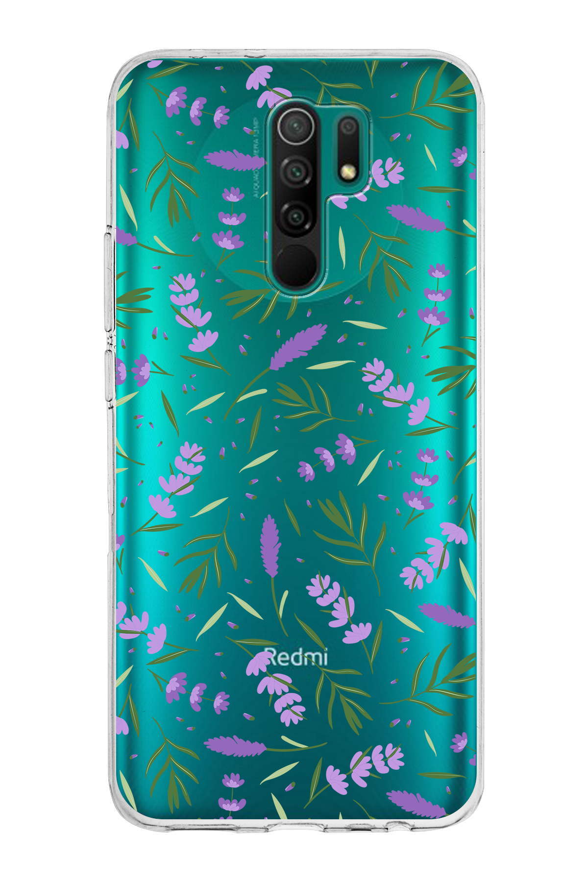 Xiaomi Redmi 9 ile Uyumlu 1mm Slim Fit Water Color 3 Baskılı Şeffaf  Kılıf