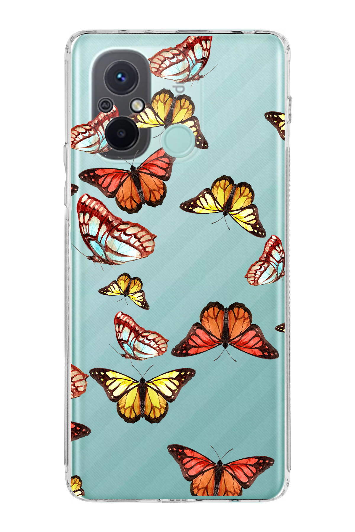 Xiaomi Redmi 12C ile Uyumlu 1mm Slim Fit Water Color 2 Baskılı Şeffaf  Kılıf