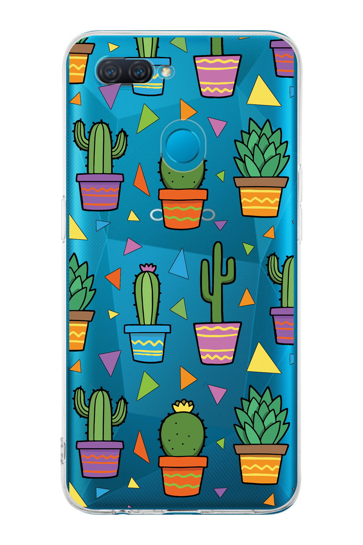 Oppo AX7  ile Uyumlu 1mm Slim Fit Water Color 4 Baskılı Şeffaf  Kılıf