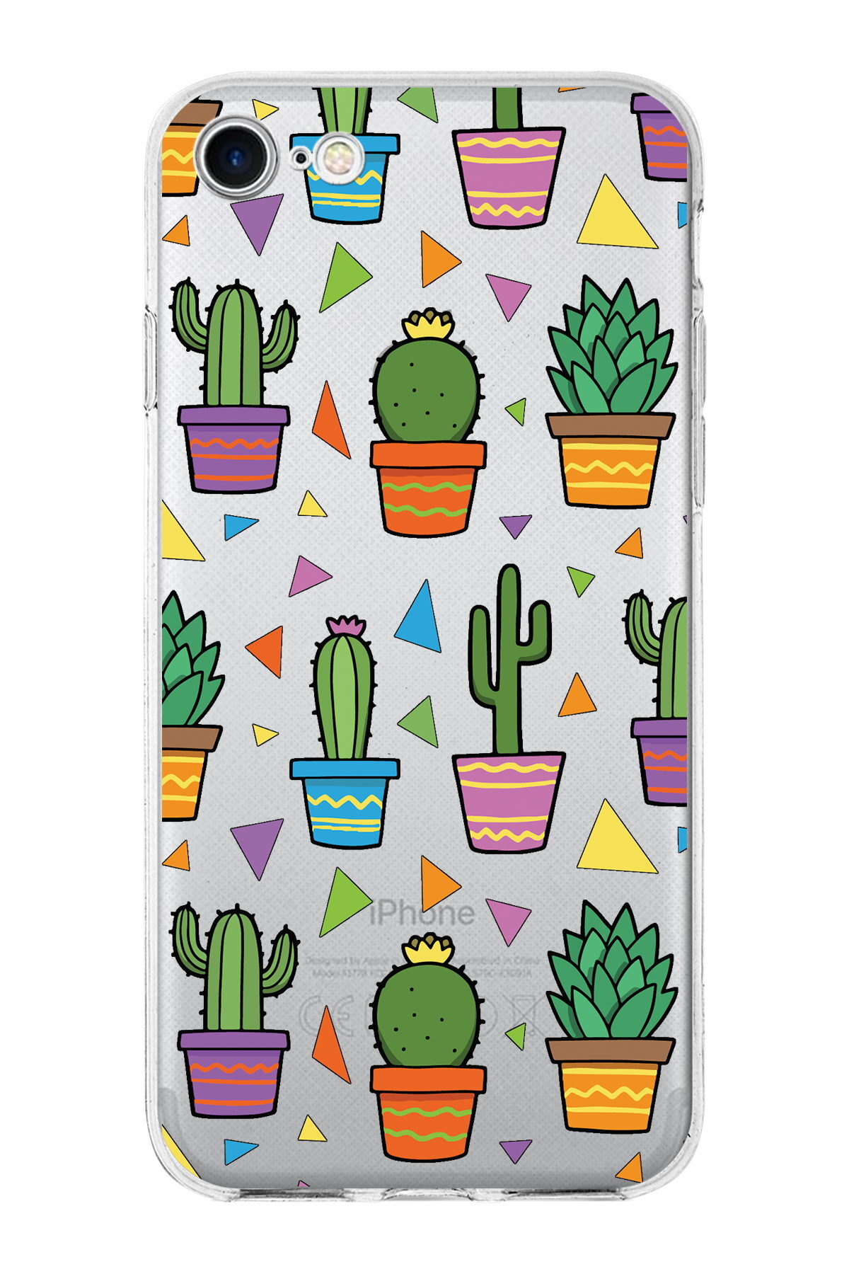 Apple  iPhone 7 ile Uyumlu 1mm Slim Fit Water Color 4 Baskılı Şeffaf  Kılıf