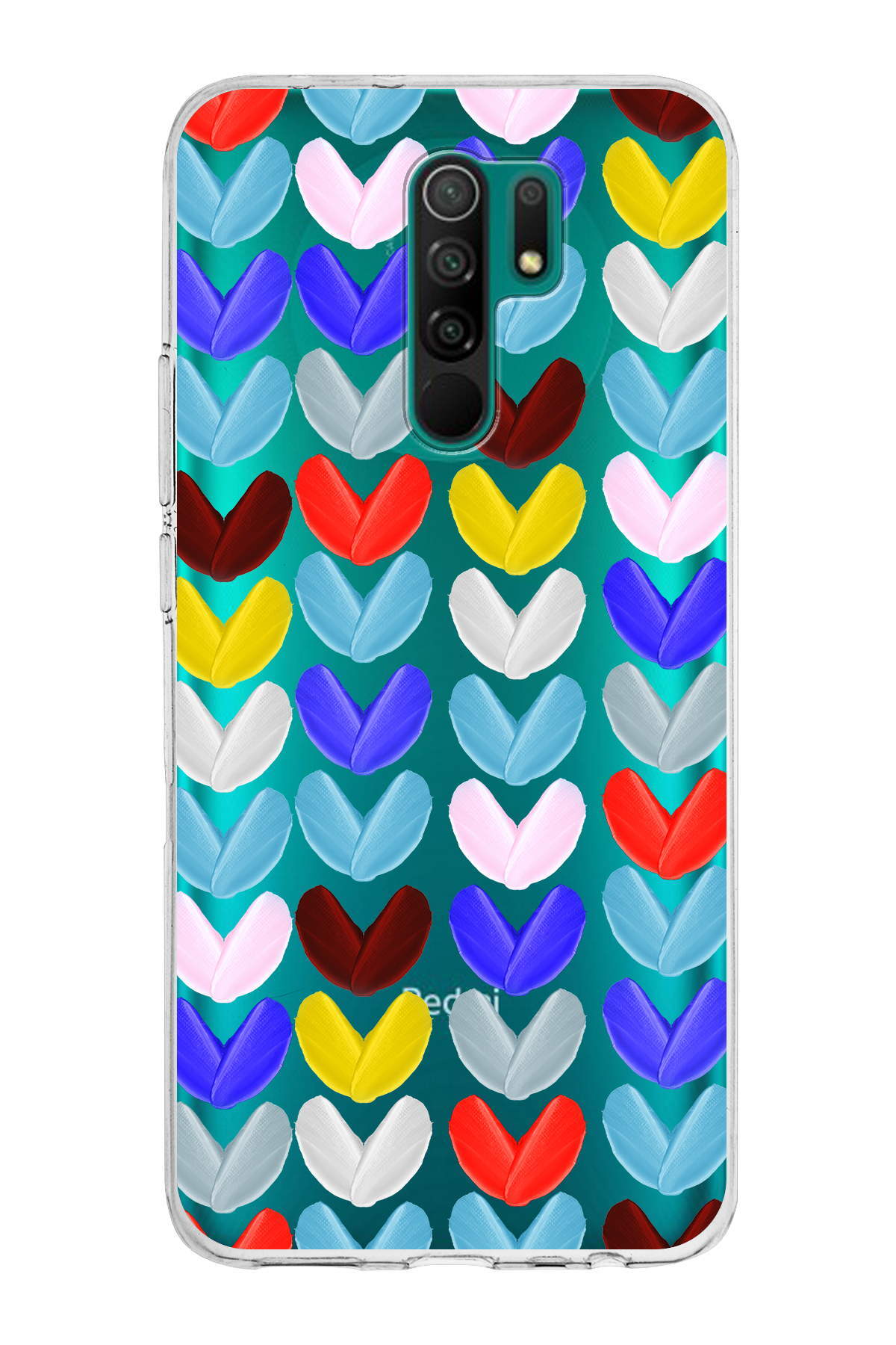 Xiaomi Redmi 9 ile Uyumlu 1mm Slim Fit Water Color 1 Baskılı Şeffaf  Kılıf