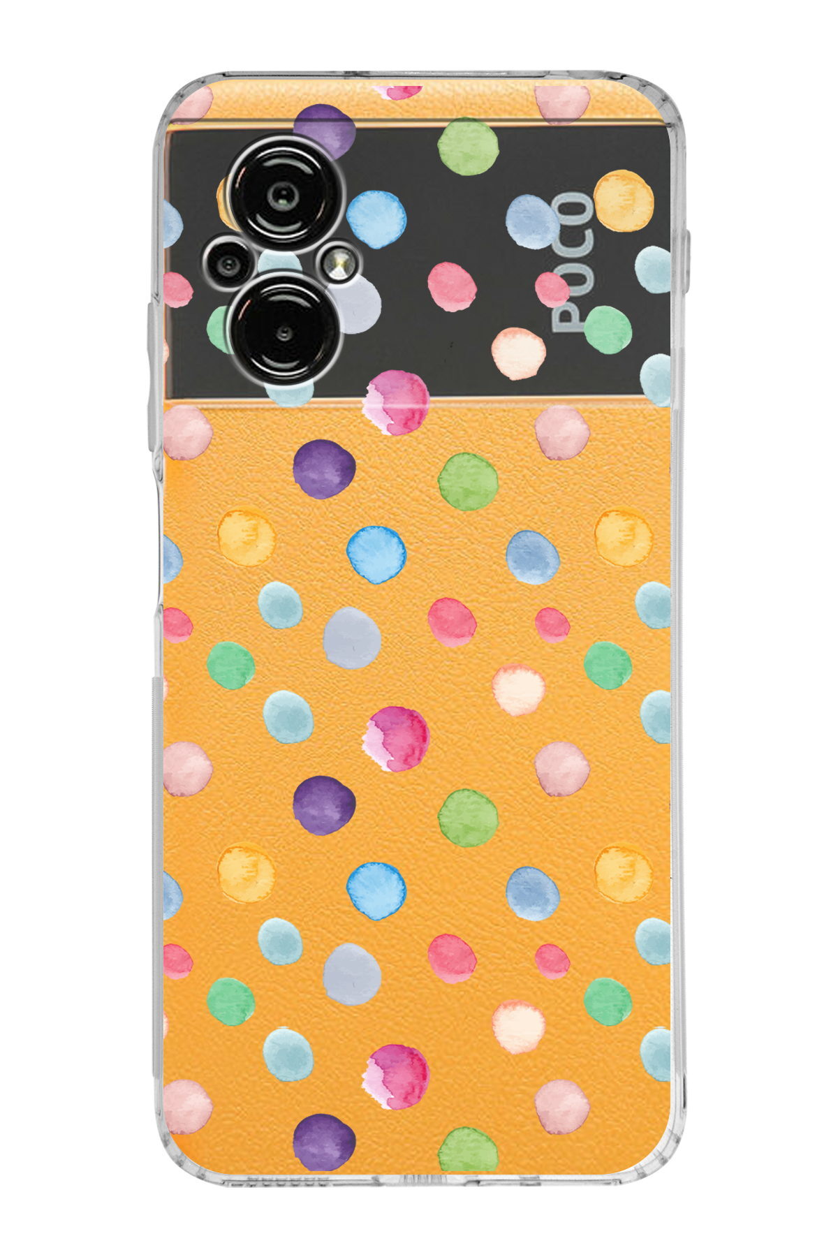 Xiaomi Poco M5 ile Uyumlu 1mm Slim Fit Water Color 6 Baskılı Şeffaf  Kılıf