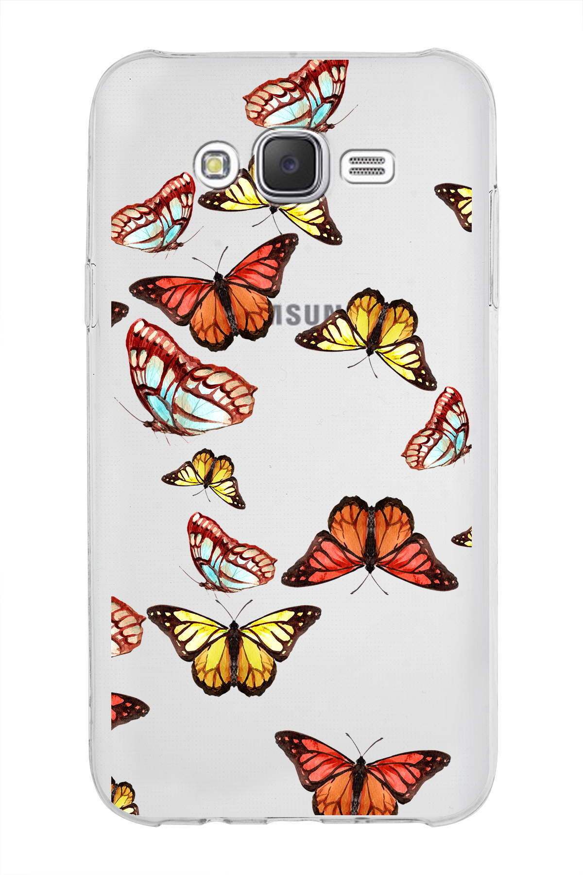 Samsung Galaxy J7 ile Uyumlu 1mm Slim Fit Water Color 2 Baskılı Şeffaf  Kılıf