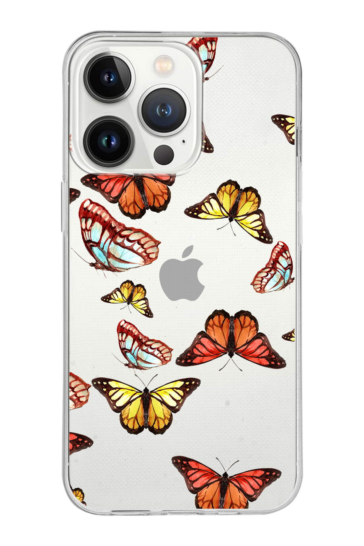 Apple  iPhone 13 Pro ile Uyumlu 1mm Slim Fit Water Color 2 Baskılı Şeffaf  Kılıf