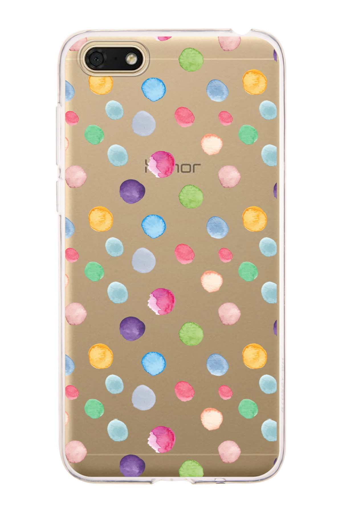 Huawei Honor 7S ile Uyumlu 1mm Slim Fit Water Color 6 Baskılı Şeffaf  Kılıf