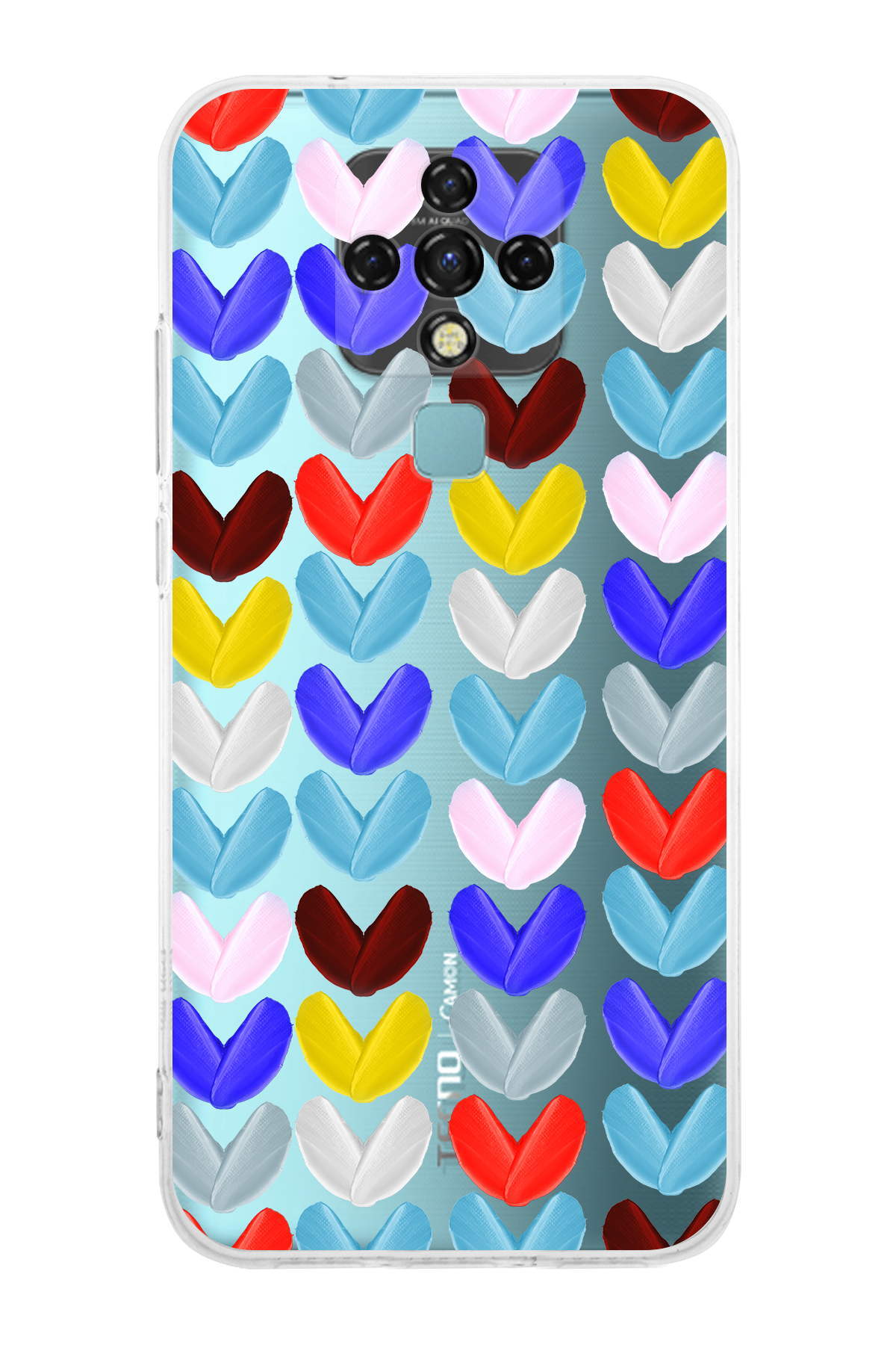 Tecno Camon 16 ile Uyumlu 1mm Slim Fit Water Color 1 Baskılı Şeffaf  Kılıf
