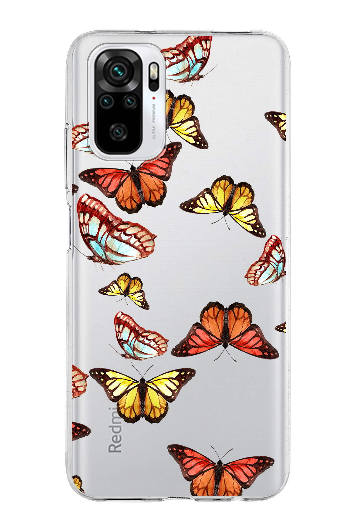 Xiaomi Redmi Note 10s ile Uyumlu 1mm Slim Fit Water Color 2 Baskılı Şeffaf  Kılıf