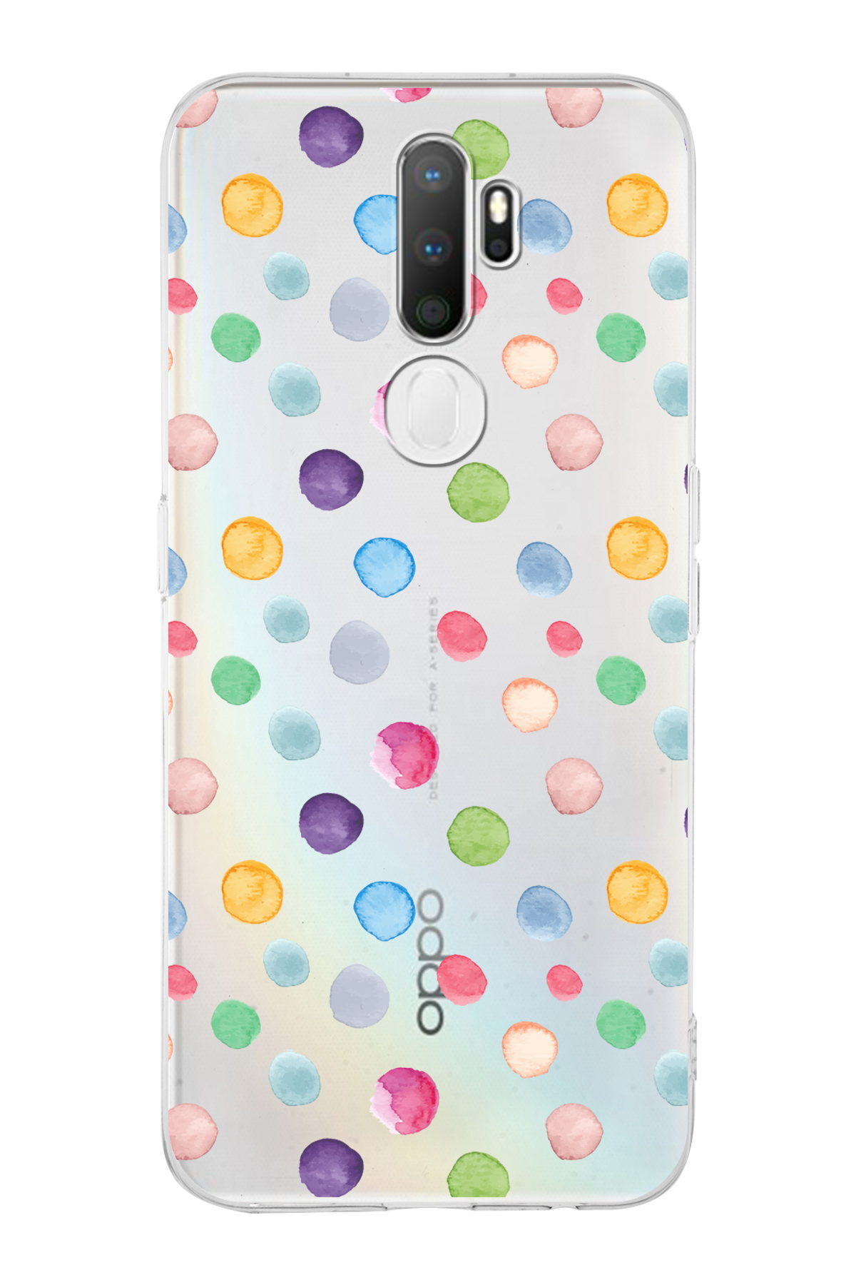 Oppo A9 2020  ile Uyumlu 1mm Slim Fit Water Color 6 Baskılı Şeffaf  Kılıf
