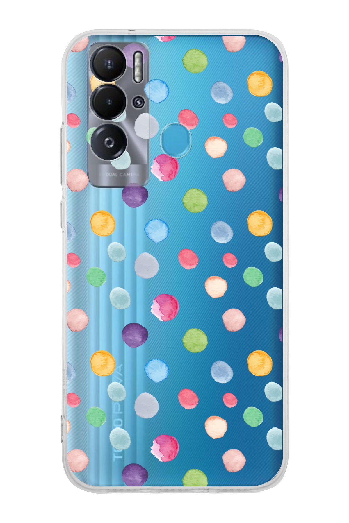 Tecno Pova Neo ile Uyumlu 1mm Slim Fit Water Color 6 Baskılı Şeffaf  Kılıf