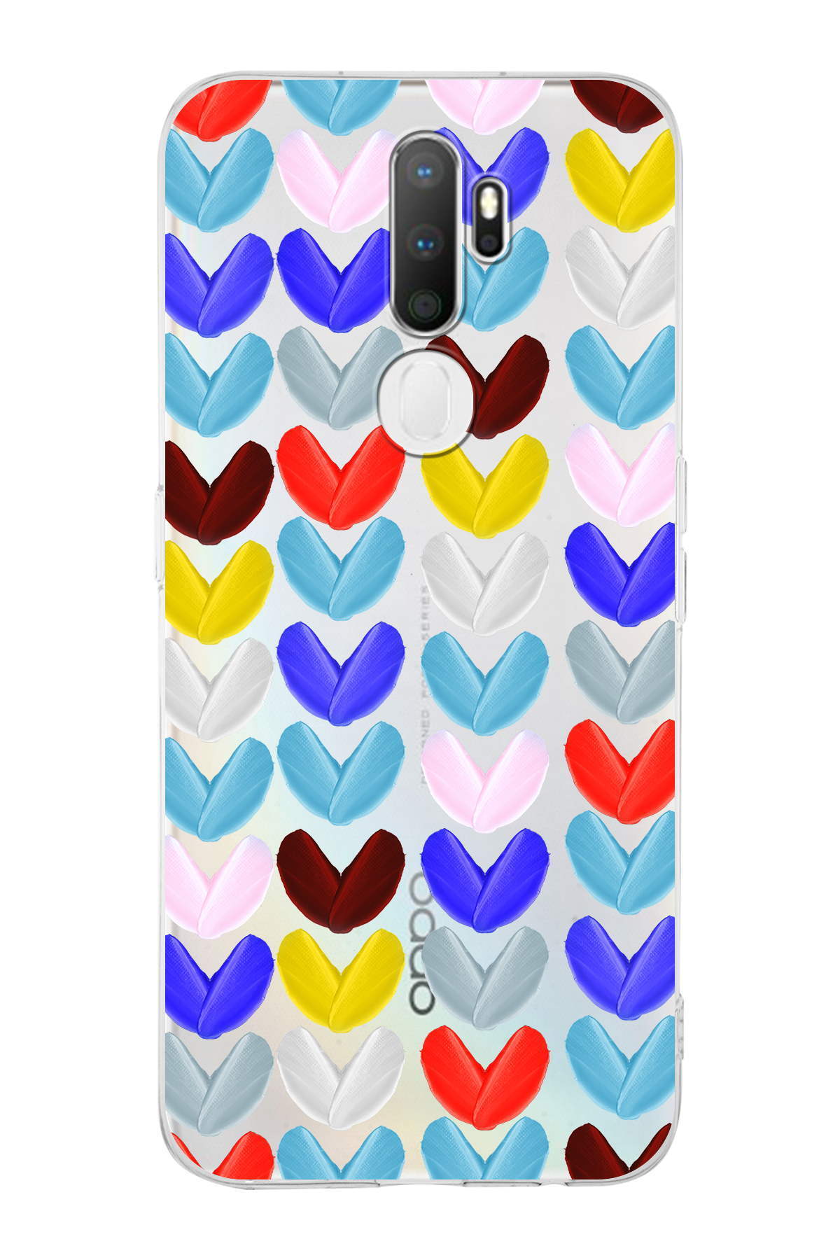 Oppo A9 2020  ile Uyumlu 1mm Slim Fit Water Color 1 Baskılı Şeffaf  Kılıf