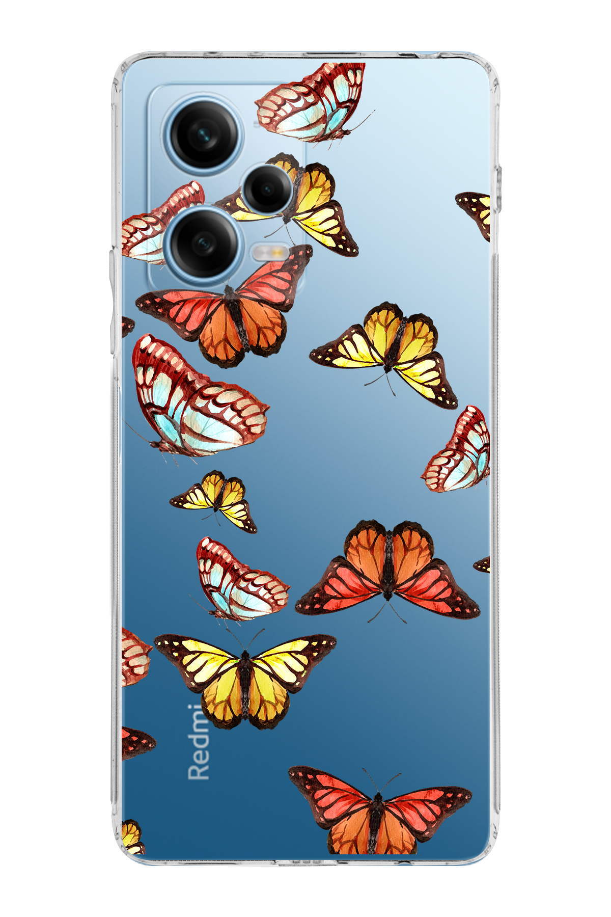 Xiaomi Redmi Note 12 Pro 5G ile Uyumlu 1mm Slim Fit Water Color 2 Baskılı Şeffaf  Kılıf