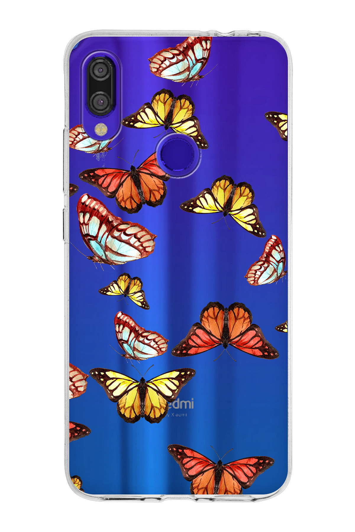 Xiaomi Redmi Note 7 Pro ile Uyumlu 1mm Slim Fit Water Color 2 Baskılı Şeffaf  Kılıf