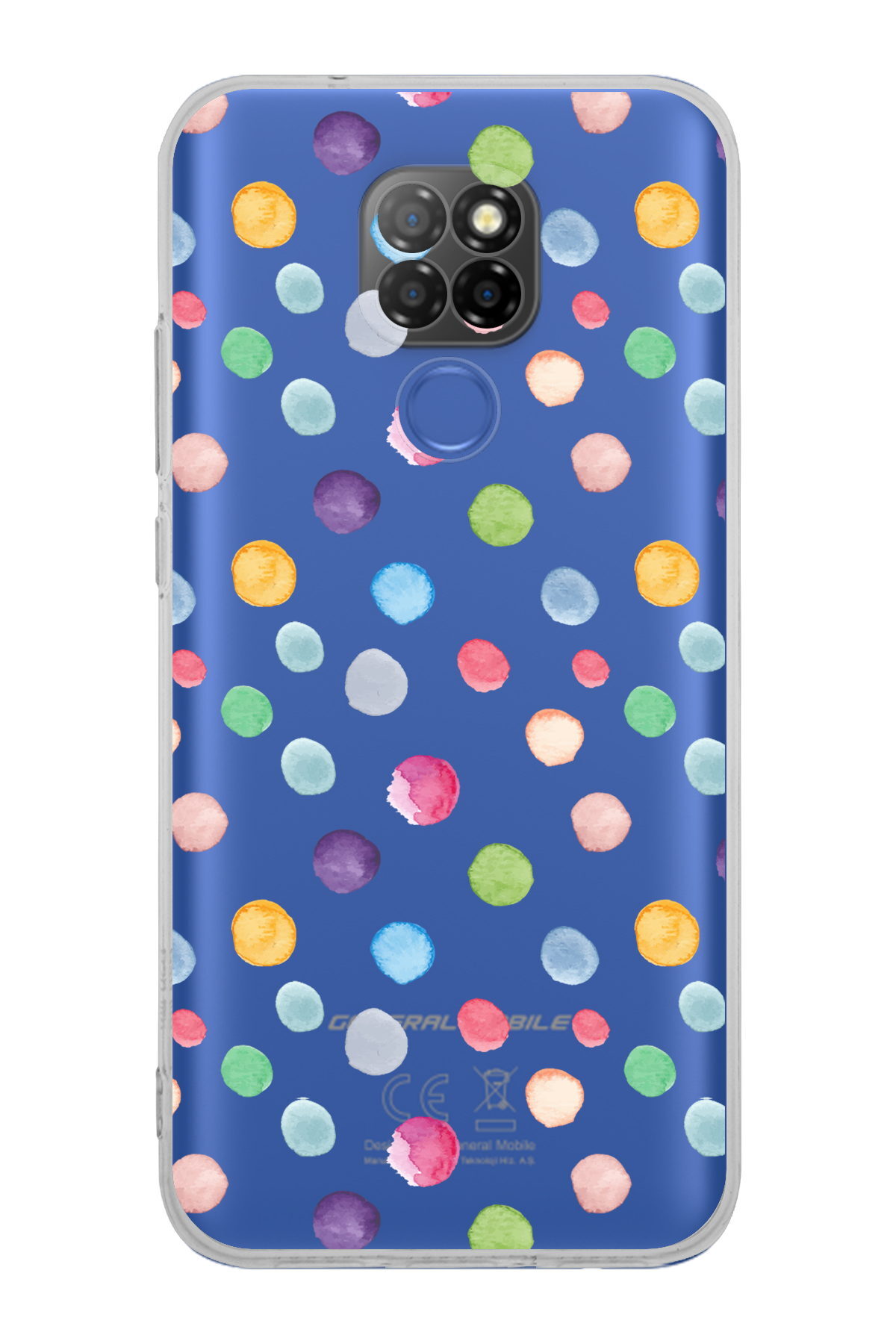 General Mobile GM 20 ile Uyumlu 1mm Slim Fit Water Color 6 Baskılı Şeffaf  Kılıf