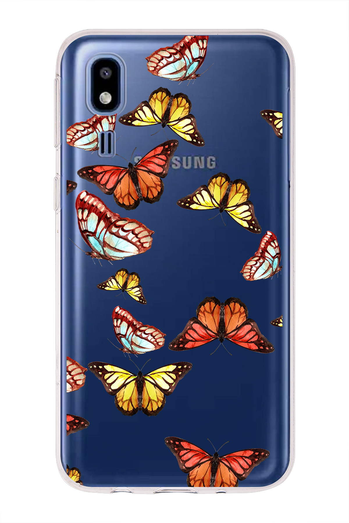 Samsung Galaxy A2 Core ile Uyumlu 1mm Slim Fit Water Color 2 Baskılı Şeffaf  Kılıf