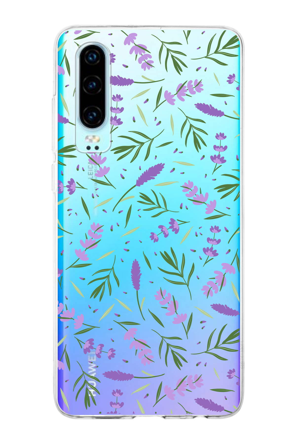 Huawei P30 ile Uyumlu 1mm Slim Fit Water Color 3 Baskılı Şeffaf  Kılıf