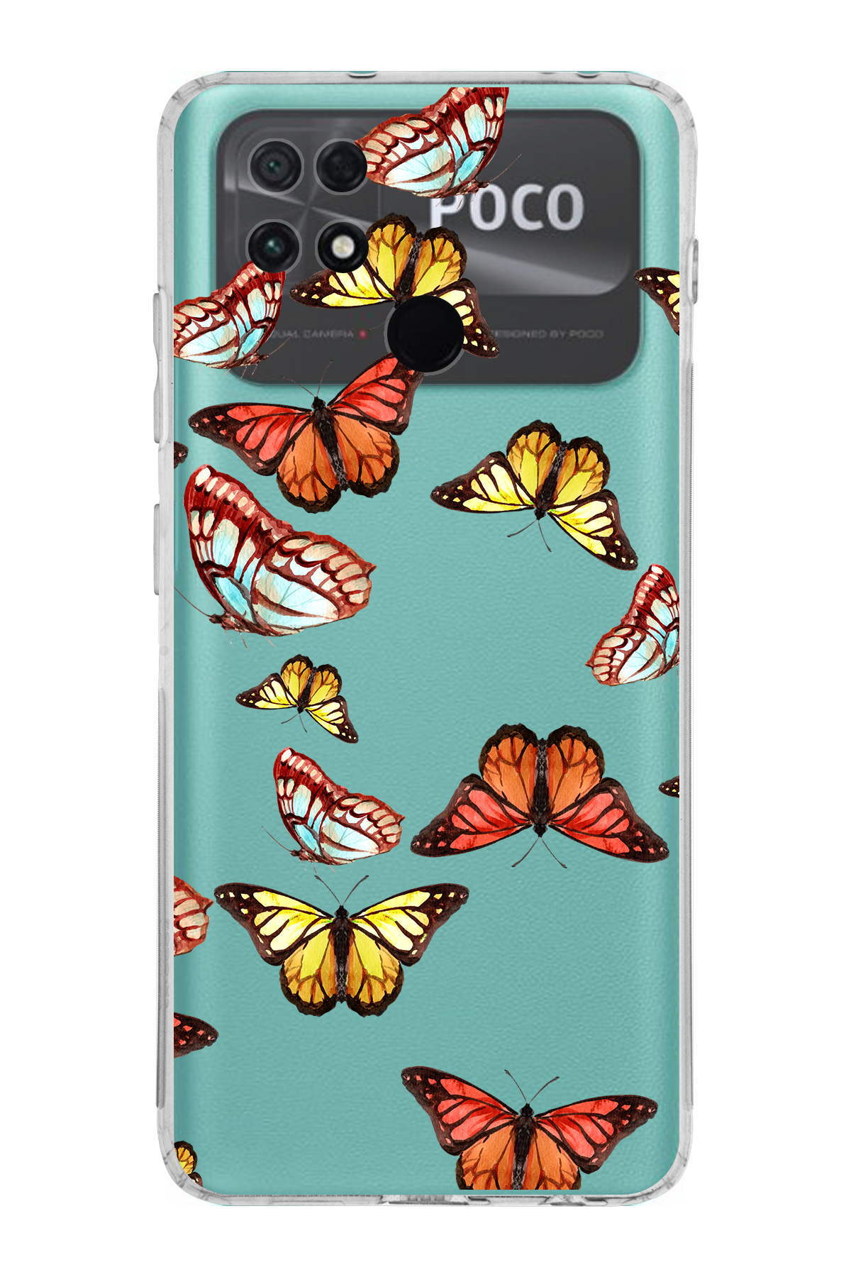 Xiaomi Poco C40 ile Uyumlu 1mm Slim Fit Water Color 2 Baskılı Şeffaf  Kılıf