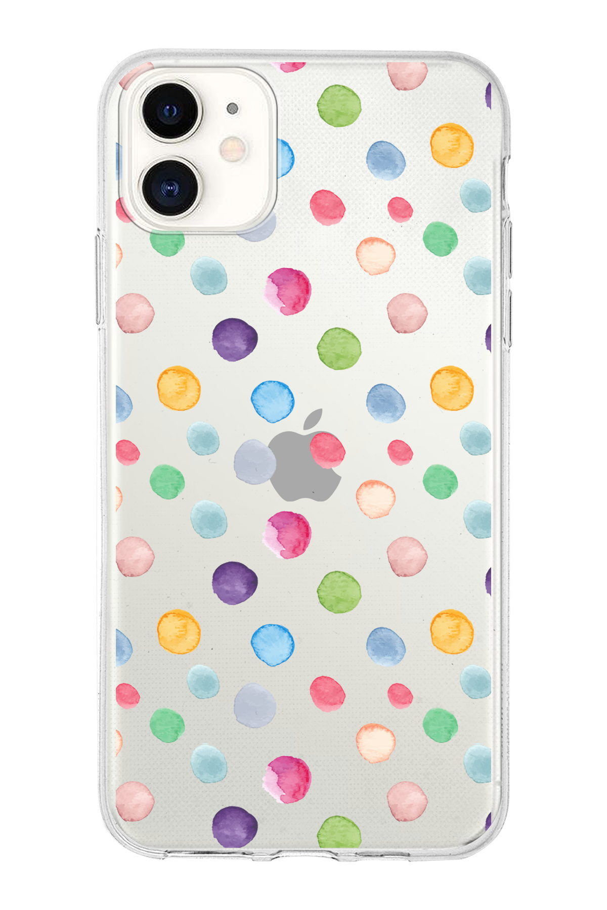 Apple  iPhone 11 ile Uyumlu 1mm Slim Fit Water Color 6 Baskılı Şeffaf  Kılıf