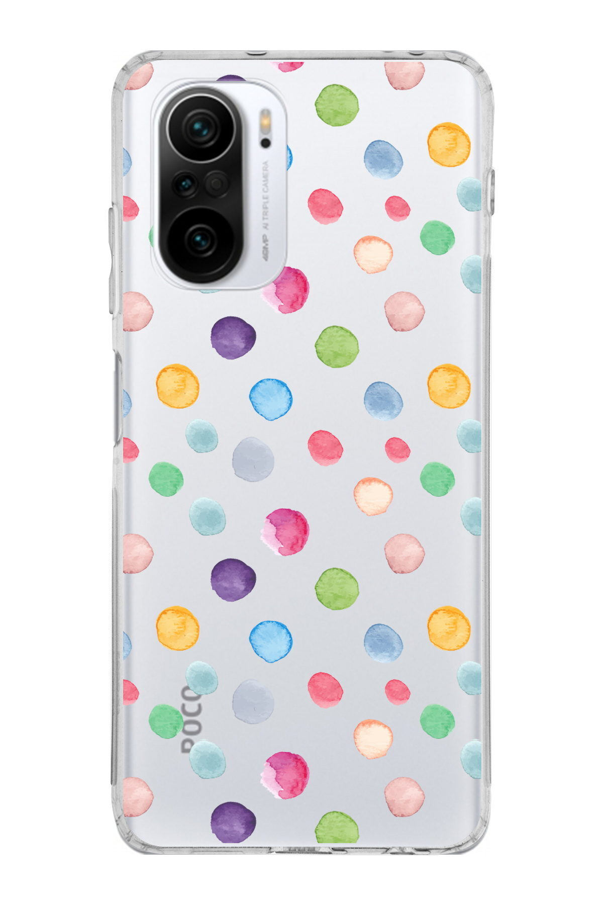 Xiaomi Poco F3 ile Uyumlu 1mm Slim Fit Water Color 6 Baskılı Şeffaf  Kılıf