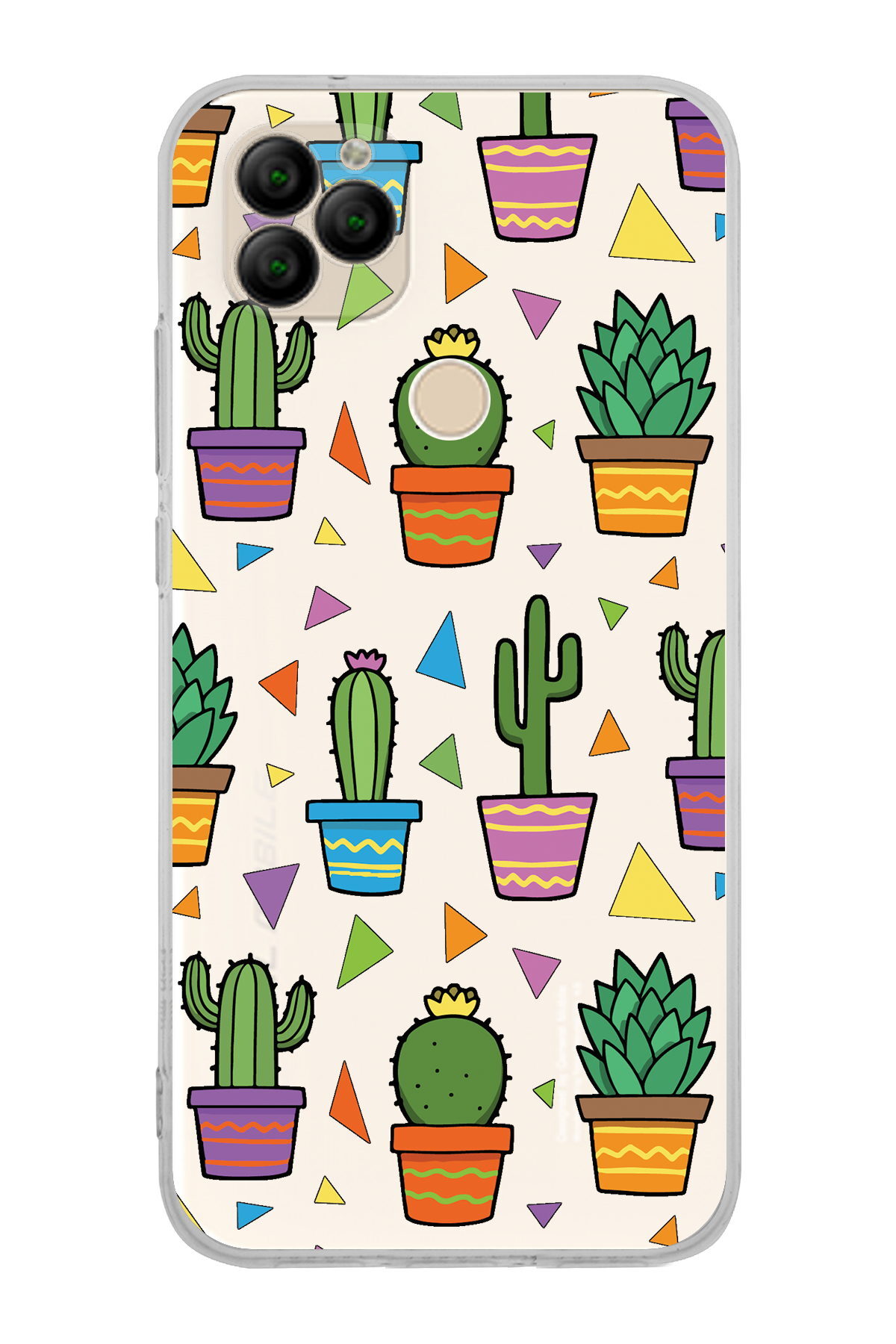 General Mobile GM 22 ile Uyumlu 1mm Slim Fit Water Color 4 Baskılı Şeffaf  Kılıf