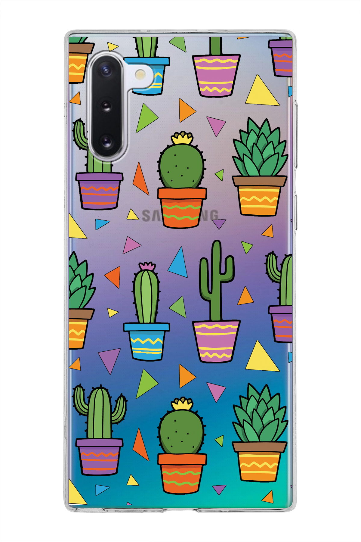 Samsung Galaxy Note 10 ile Uyumlu 1mm Slim Fit Water Color 4 Baskılı Şeffaf  Kılıf