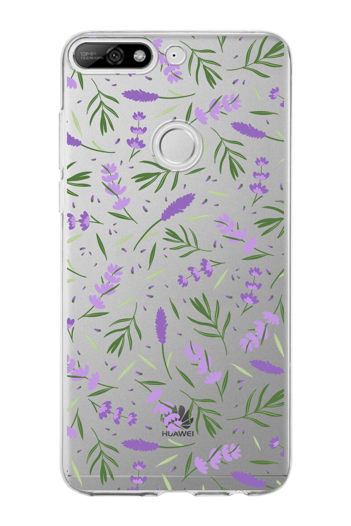 Huawei Y7 2018 ile Uyumlu 1mm Slim Fit Water Color 3 Baskılı Şeffaf  Kılıf