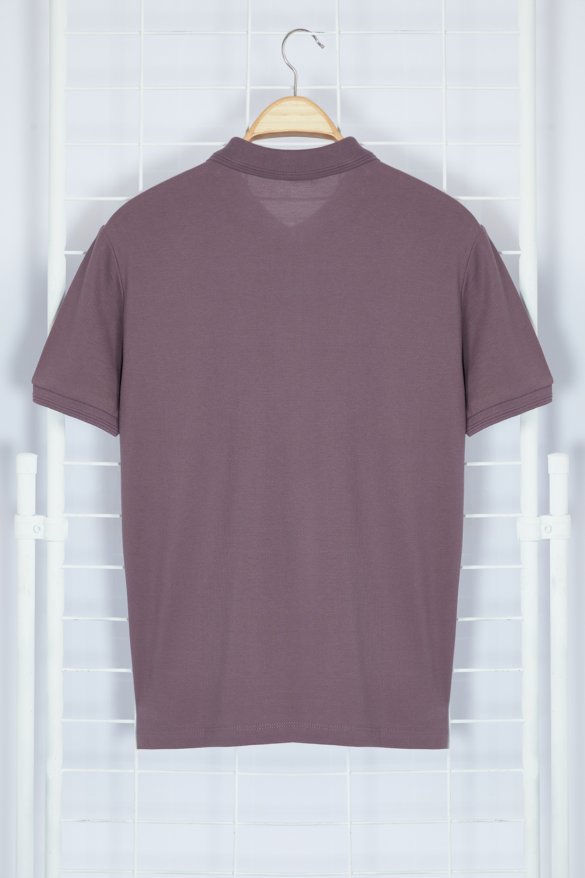 تيشرت مردانه يقه‌دار 100% پنبه‌اي اسليم بنفش  Trendyolmilla Man