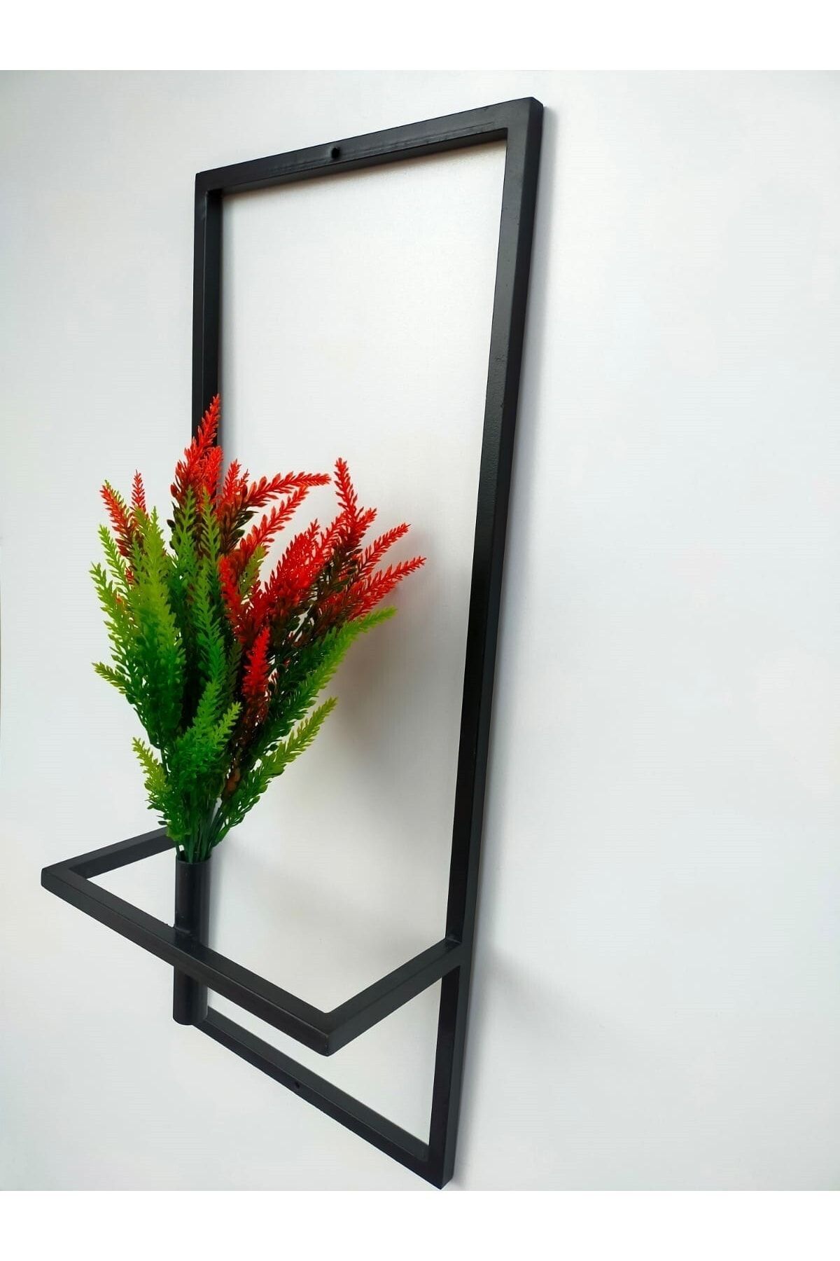 Decorative Metal Flowerbed Artificial Flower Red Green Lavender Wall Accessory Living Room Balcony Flower Pot-lw