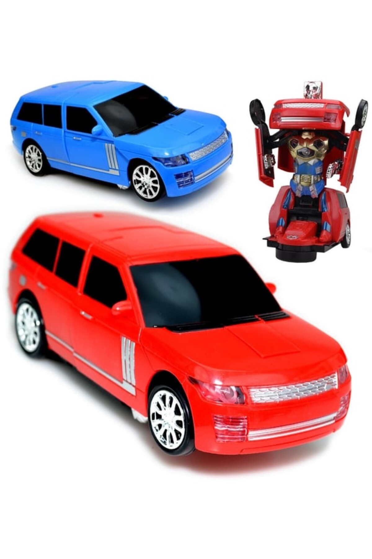 Brother Toys Robota Dönüşebilen Jeep Araba Işıklı Sesli Müzikli Kendi Kendine Gezen Pilli Oyuncak 20 Cm.