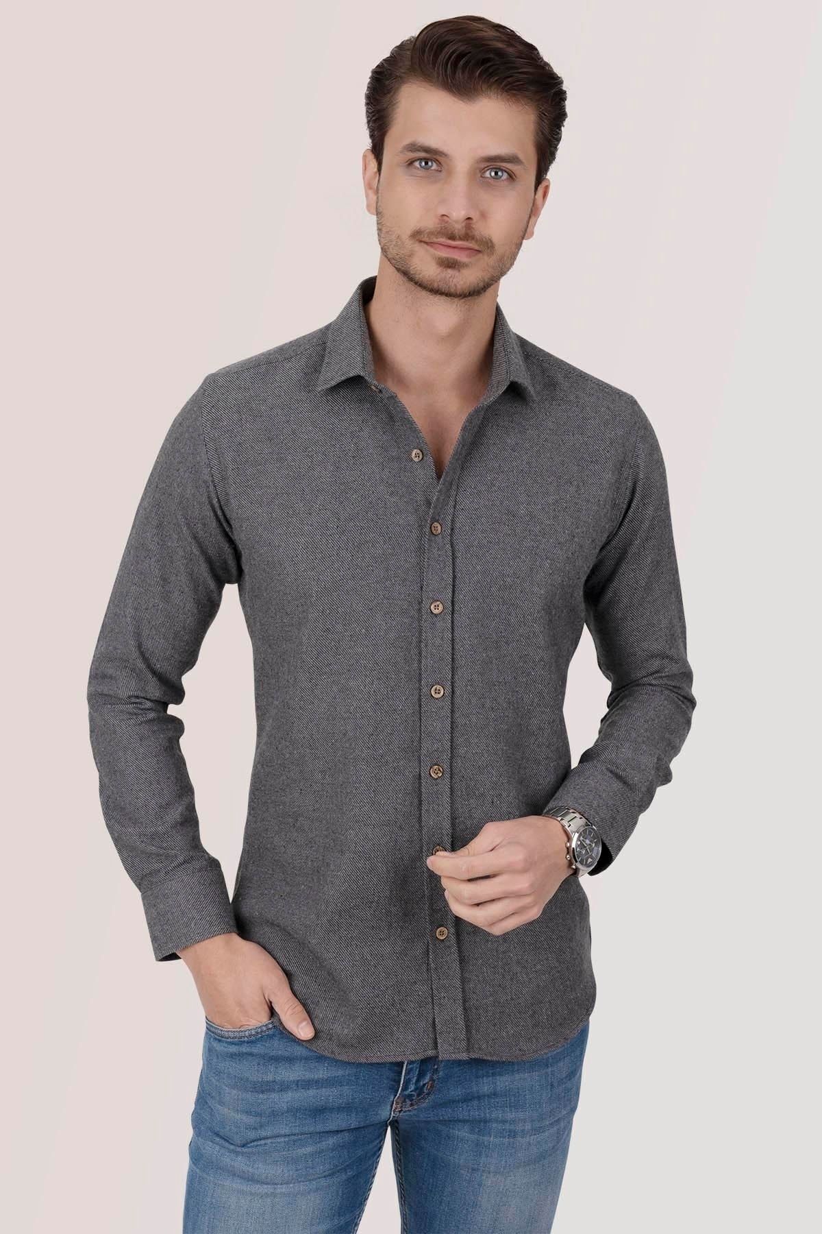 Etikmen-Geräuchertes, einfarbiges Lumberjack Slimfit Herrenhemd in Geschenkbox 5