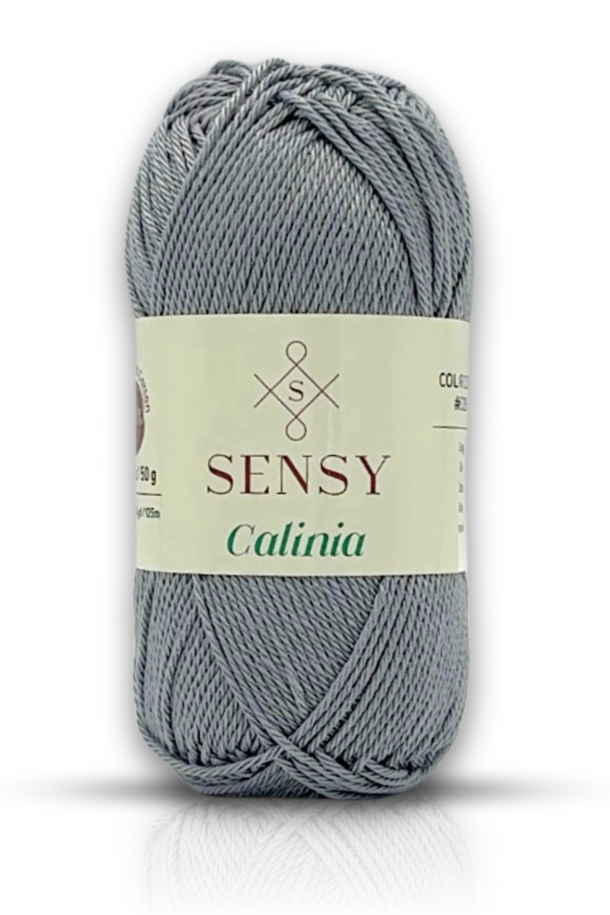 Calinia 100% Mercerized Cotton Knitting Yarn, Lace Yarn, Crochet Yarn, Giza Corn Cotton Yarn Grey