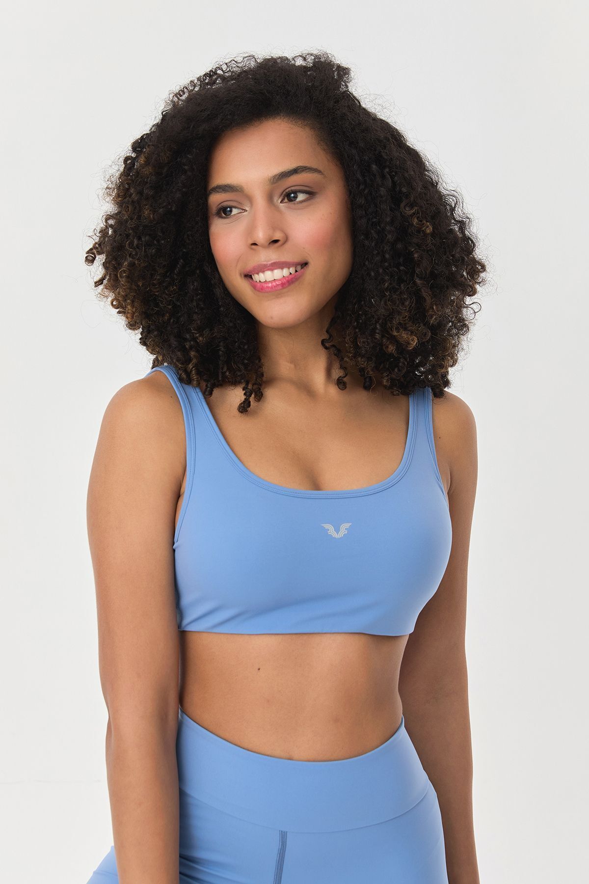 bilcee Kadın Azur Likralı Destekli Spor Crop Top Toparlayıcı Bra Sporcu Sütyeni Büstiyer 0819 TB23WI12S0819-1