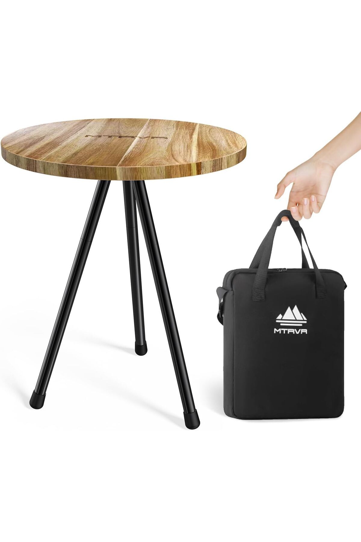 MTRVR-Round Folding Camping Table - Height Adjustable Side Table 1