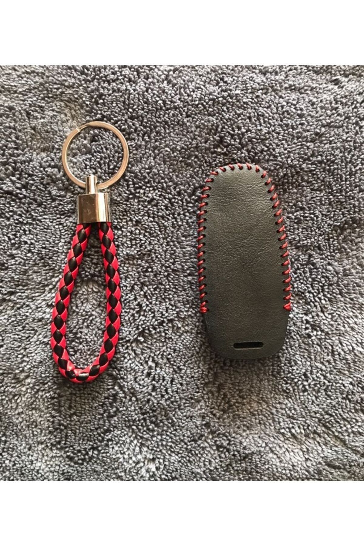 ŞENYILDIZ AKSESUAR-Audi A6 A7 A8 E-tron Q8 C8 A3 - Leather Key Protection Case and Mesh Keychain See Figure 2 3