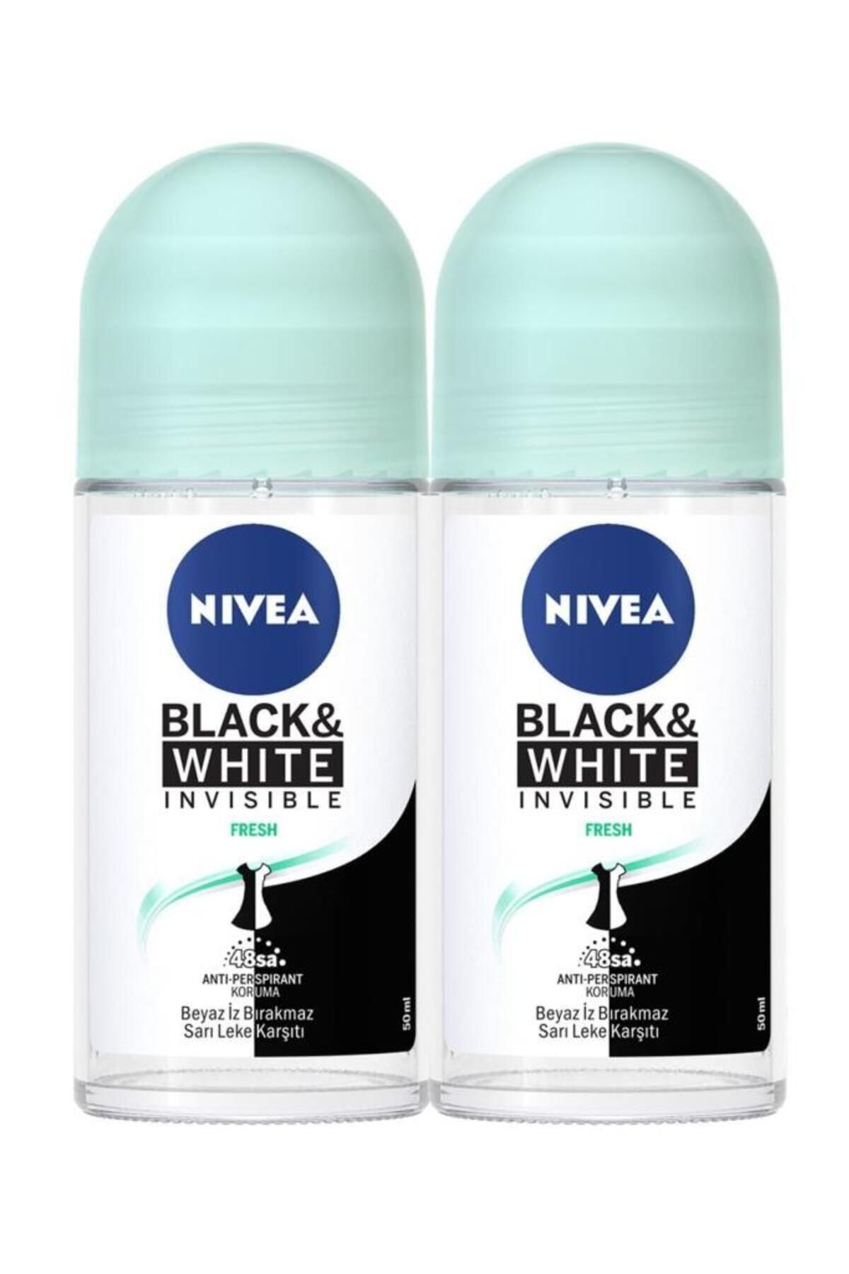 NIVEA Invisible Black & White Pure женский шариковый дезодорант, 50 мл НАБОР из 2 шт.NVE.248