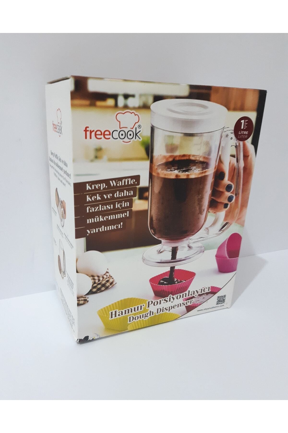 renkli çiçekler-Dough Dispenser with Wooden Lid and Mechanism for Pancakes, Waffles, Cakes and More 8
