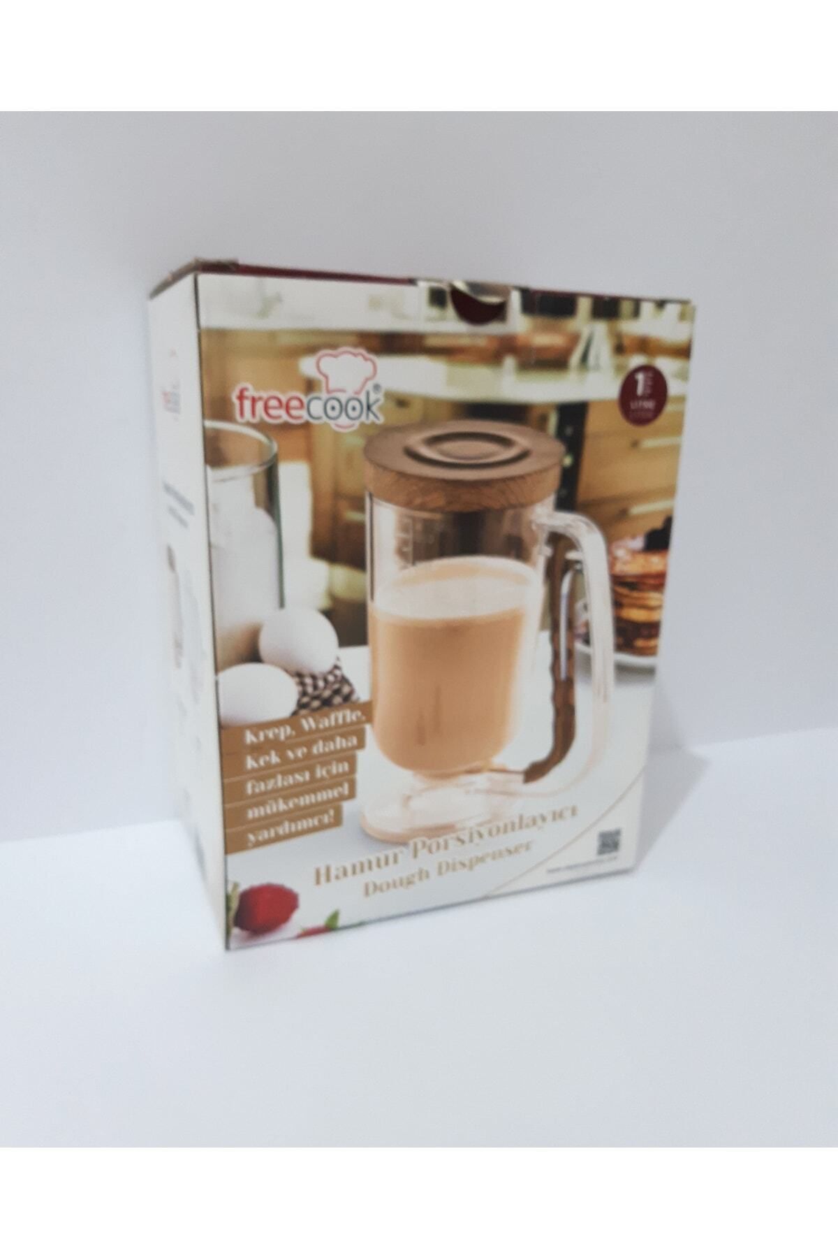 renkli çiçekler-Dough Dispenser with Wooden Lid and Mechanism for Pancakes, Waffles, Cakes and More 6