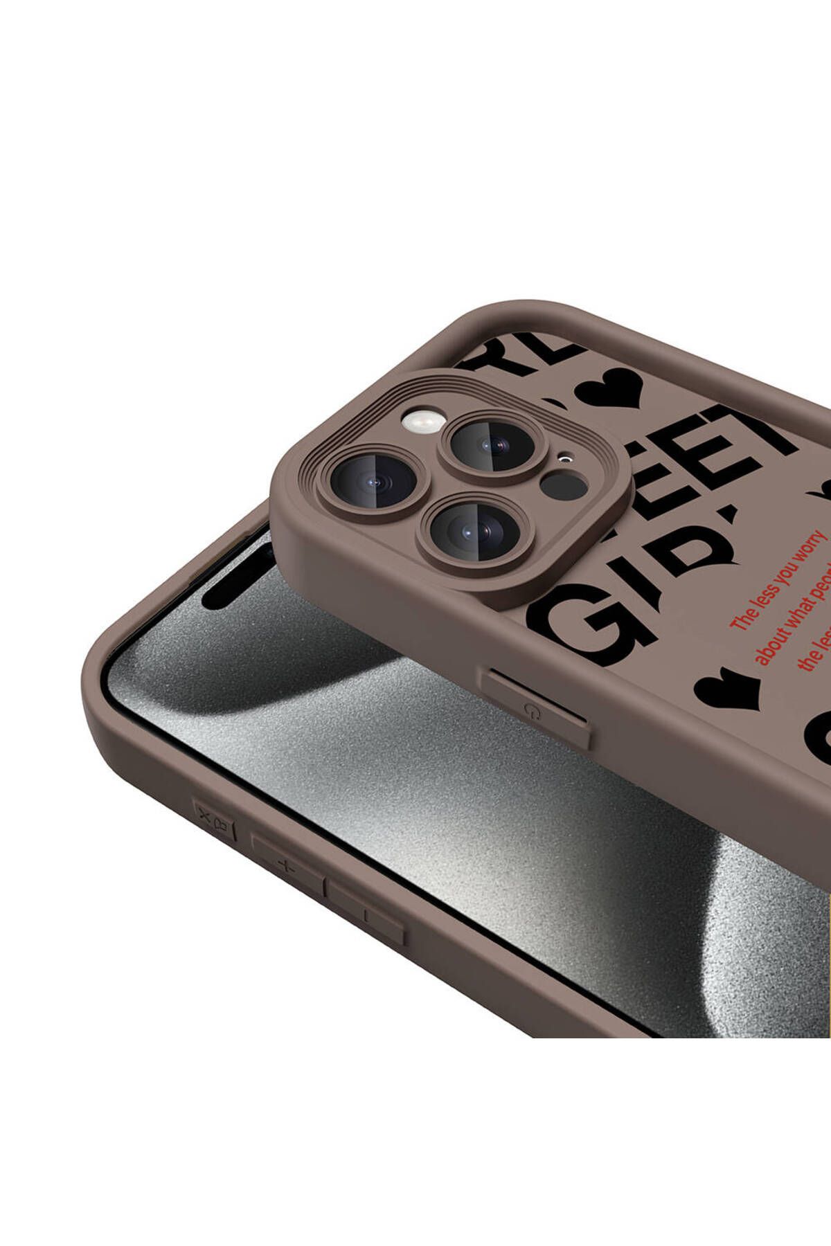 m.tk moveteck-iPhone 14 Pro Max Case Soft Colorful Launch Silicone Coffe Patterned 3D Protruding Edge Protected 5